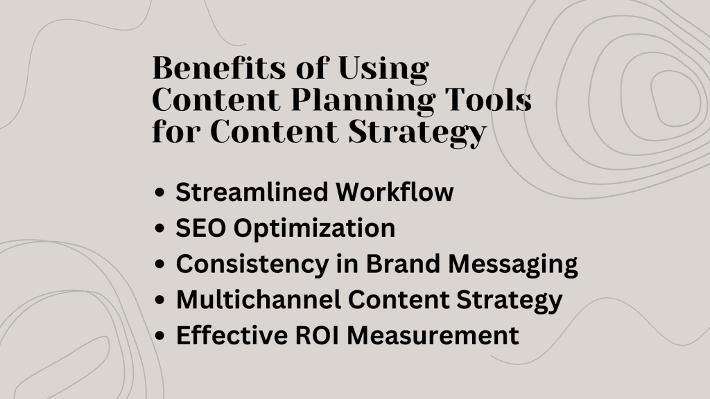 Content planning tools
