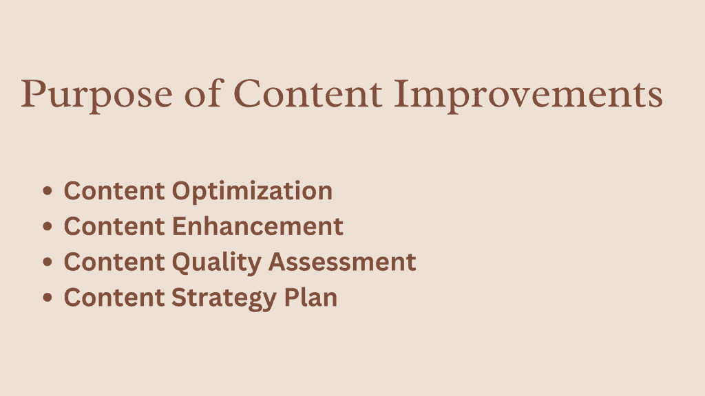Content audits and improvements
