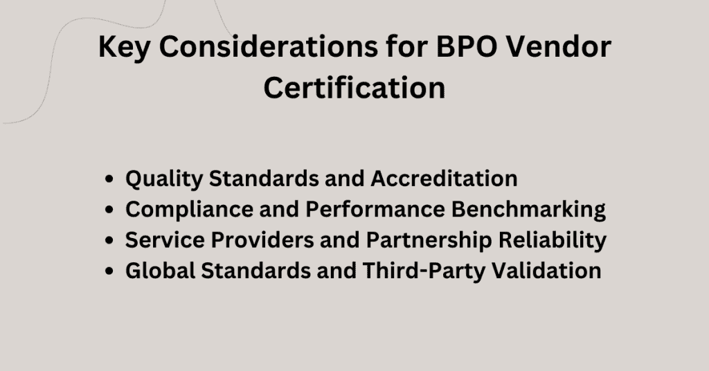 BPO Vendor Certification Importance
